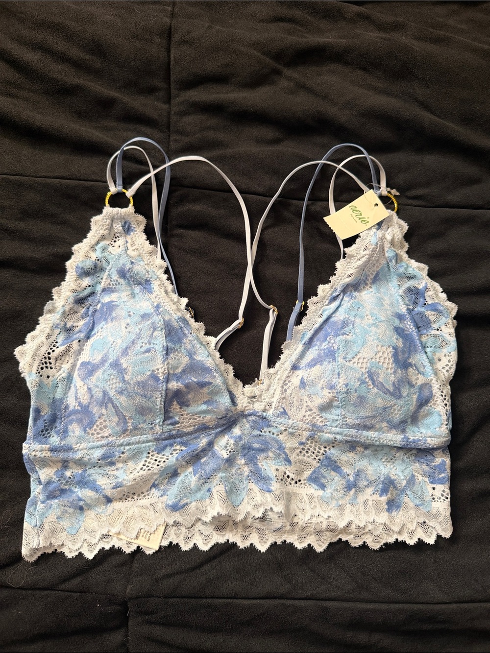 Sz S aerie Blue Floral Lace Bralette